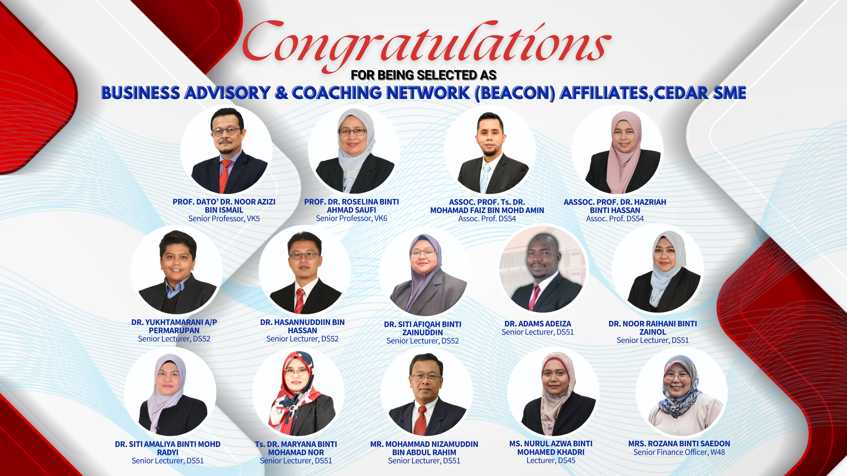 Congratulations for being selected as the Business Advisory & Coaching Network (BEACON)